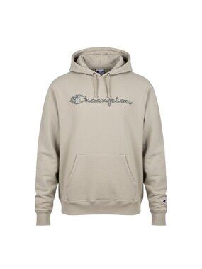 Champion Mens Beige Embroidered Logo Hoodie 2XL